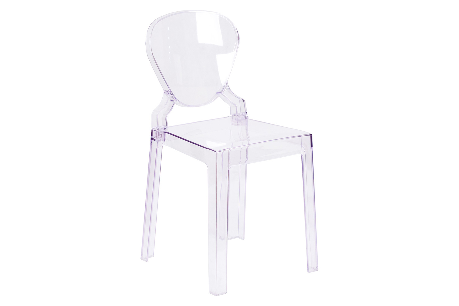 BLNK - Theo Ghost Chair with Tear Back in Transparent Crystal