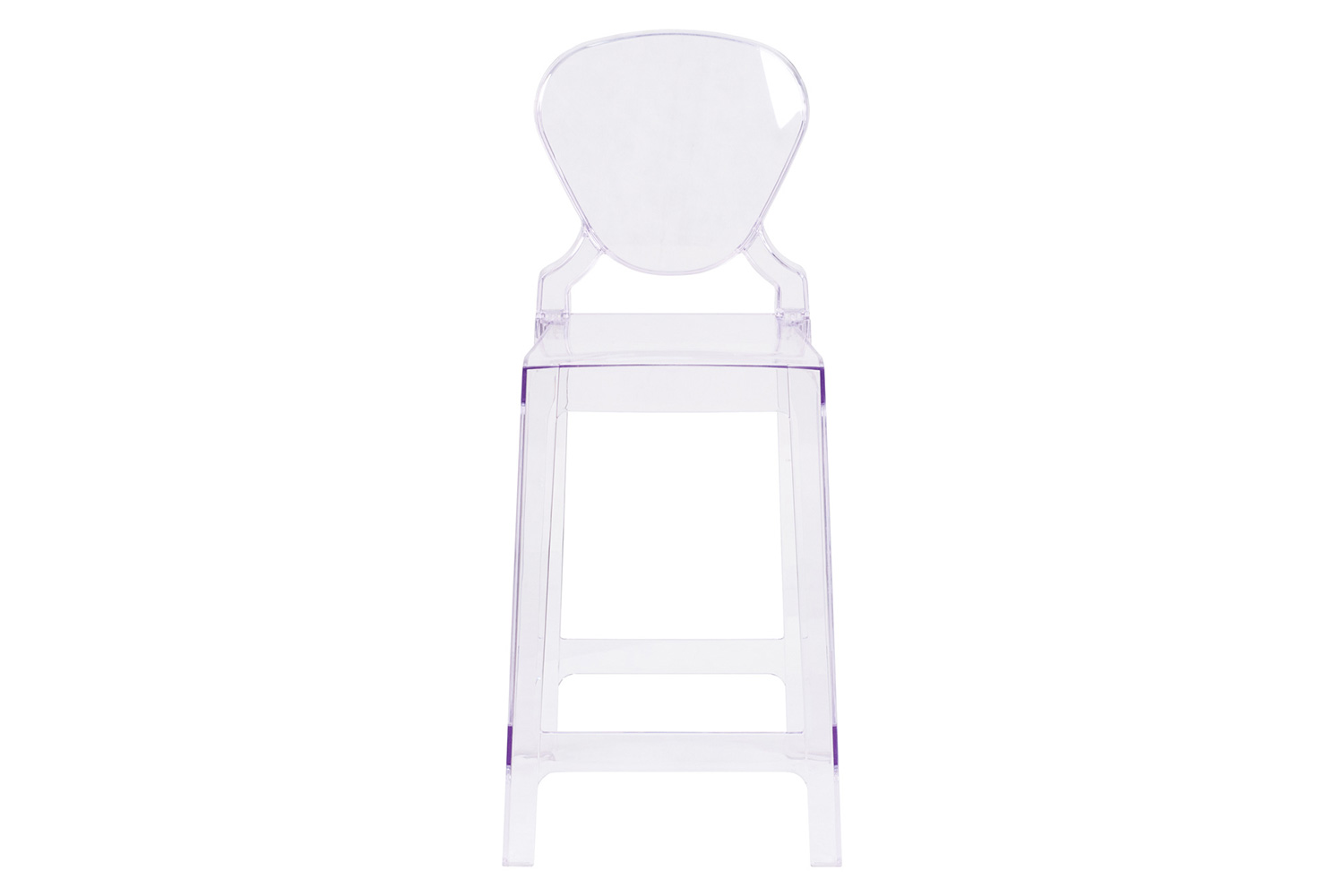 BLNK - Theo Ghost Counter Stool with Tear Back in Transparent Crystal