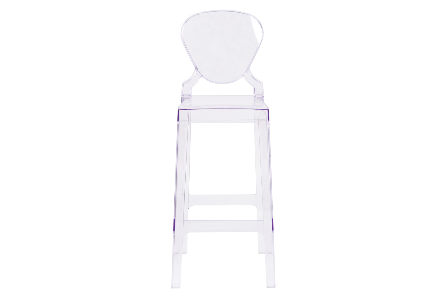 BLNK - Theo Ghost Bar Stool with Tear Back in Transparent Crystal