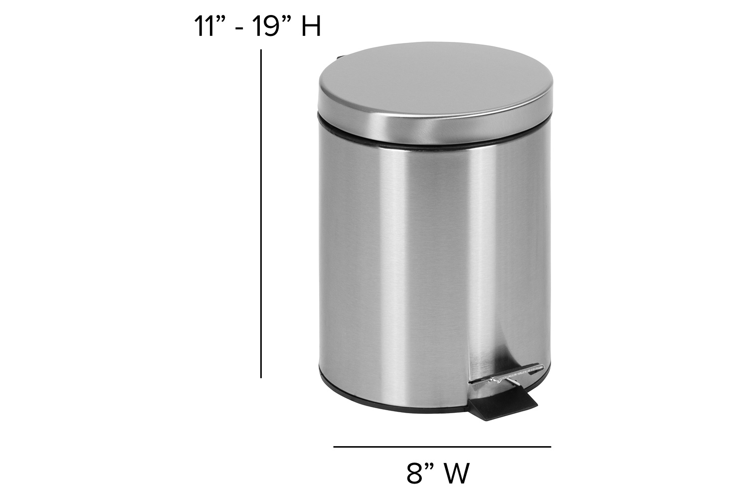 BLNK Round Stainless Steel Fingerprint Resistant Soft Close Step Trash Can - 1.3 Gallons (5L) - 1.3 Gall