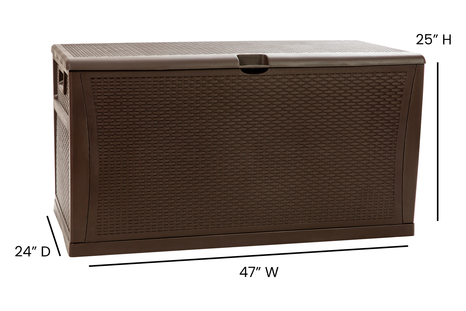 BLNK Nobu Outdoor 120 Gallon Plastic Deck Box - Brown