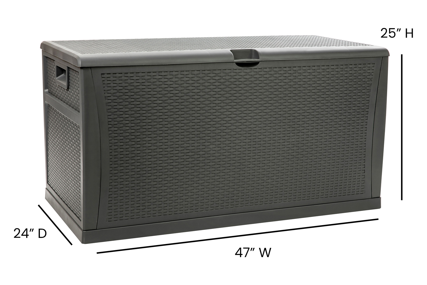 BLNK Nobu Outdoor 120 Gallon Plastic Deck Box - Gray