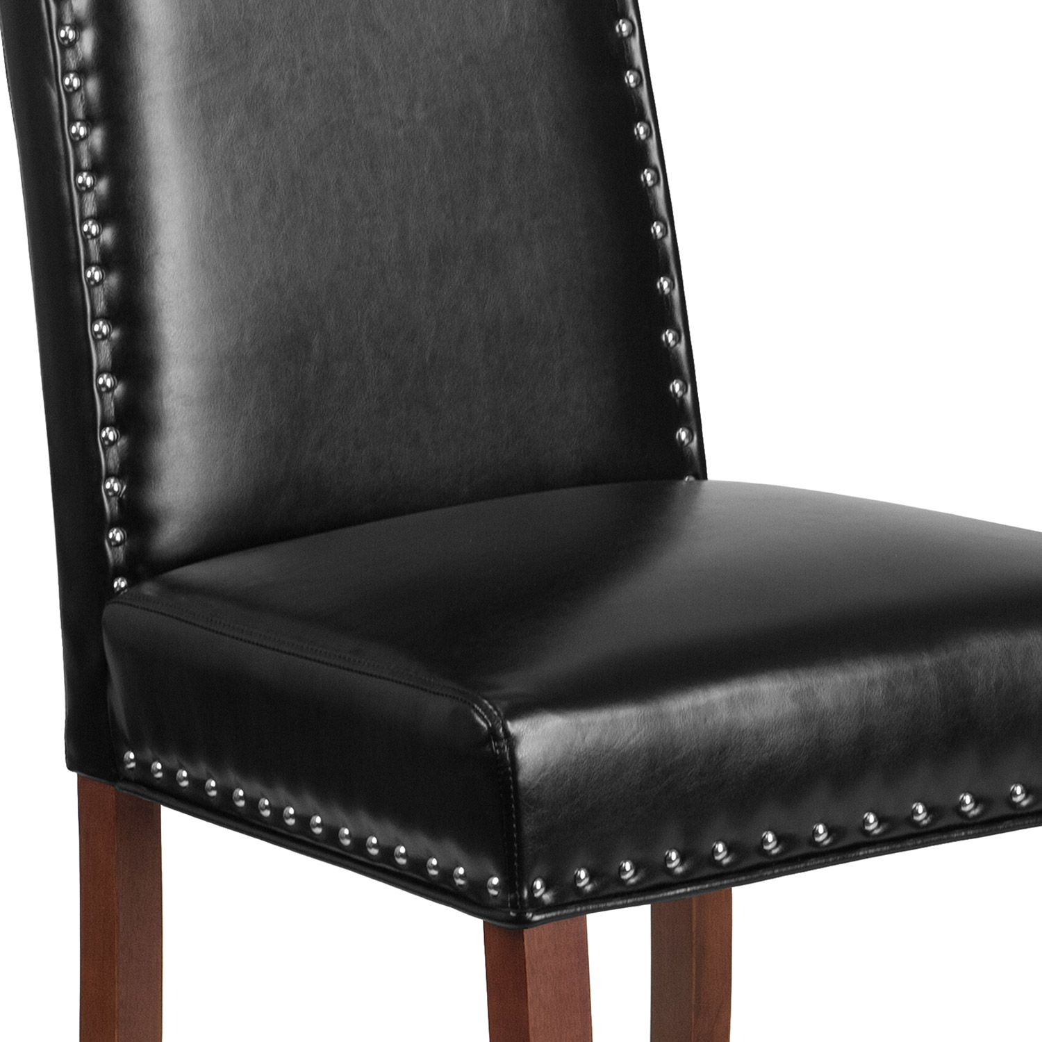 BLNK - HERCULES Hampton Hill Series LeatherSoft Parsons Chair with Silver Accent Nail Trim