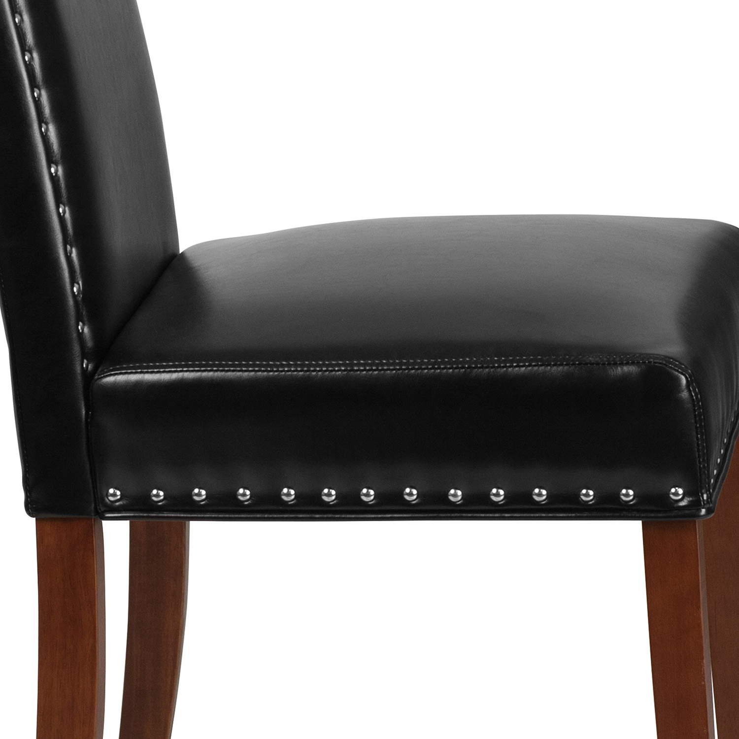 BLNK - HERCULES Hampton Hill Series LeatherSoft Parsons Chair with Silver Accent Nail Trim