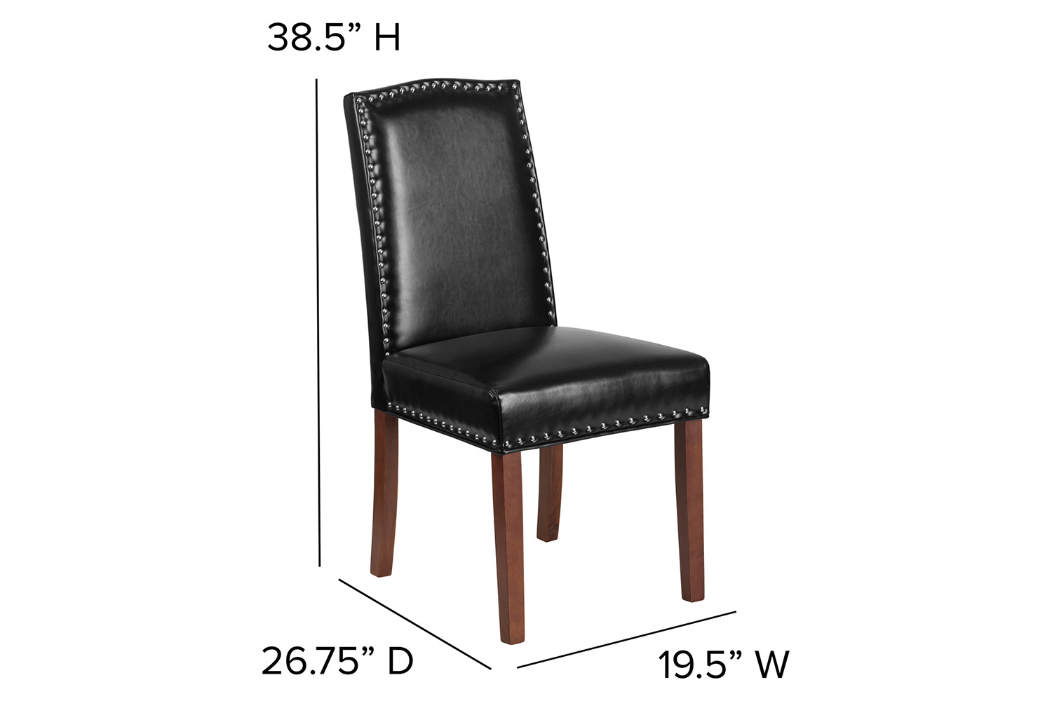 BLNK - HERCULES Hampton Hill Series LeatherSoft Parsons Chair with Silver Accent Nail Trim