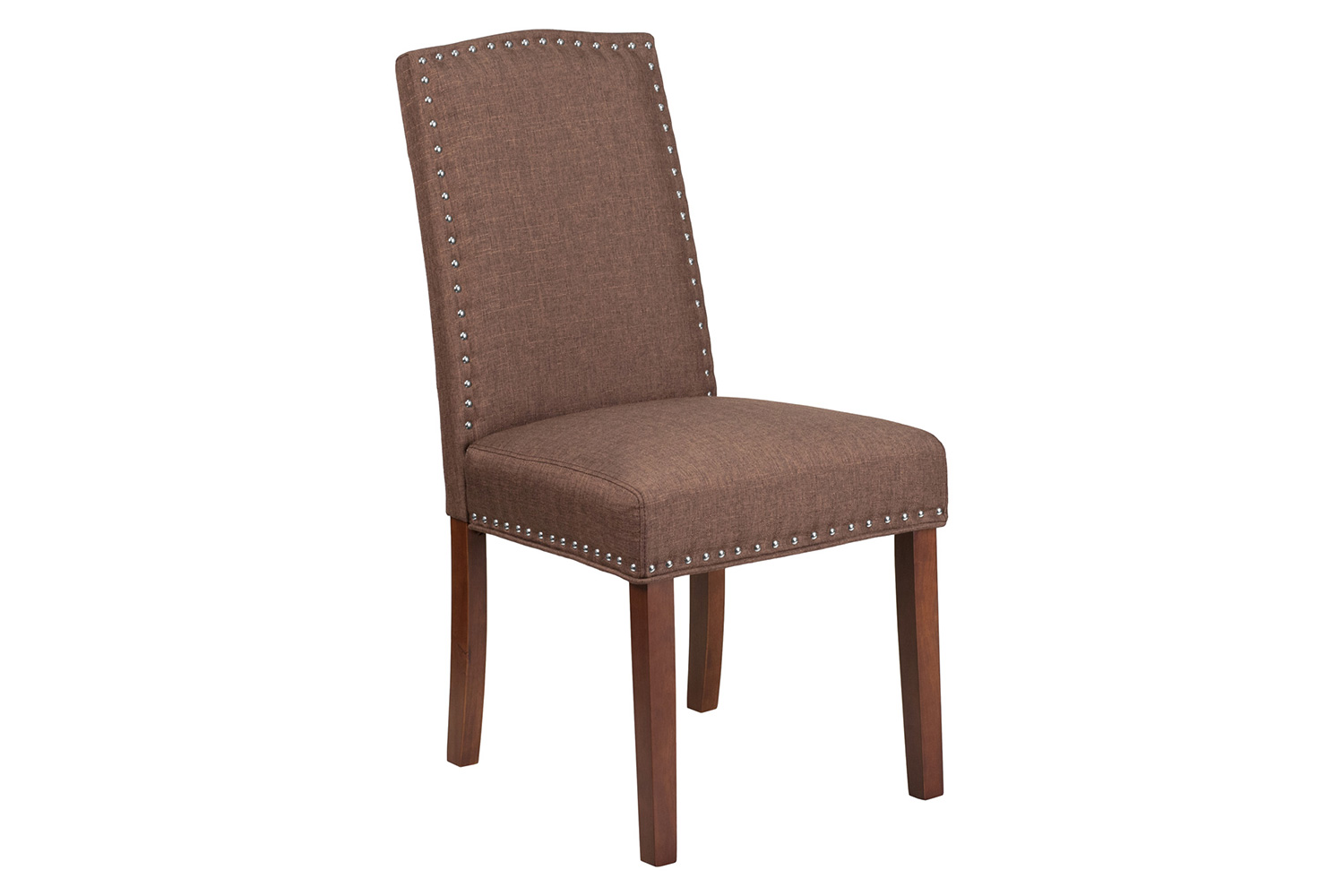 BLNK™ HERCULES Hampton Hill Series Parsons Chair with Silver Accent Nail Trim - Brown