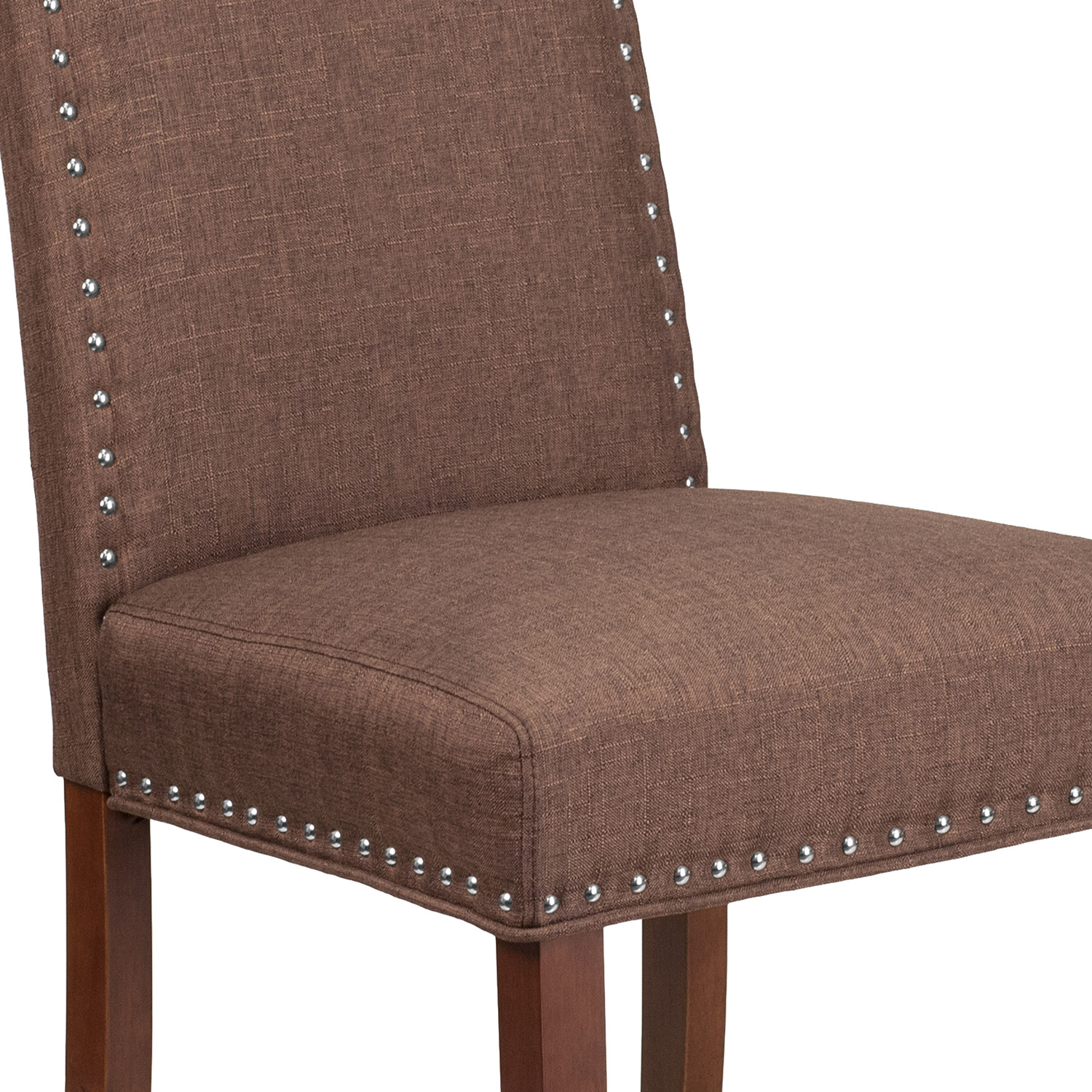 BLNK™ HERCULES Hampton Hill Series Parsons Chair with Silver Accent Nail Trim - Brown