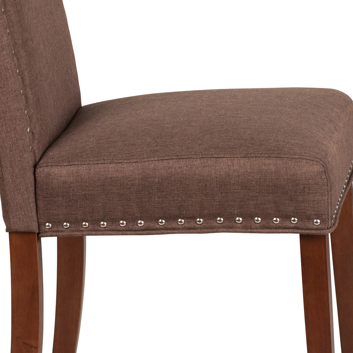 BLNK™ HERCULES Hampton Hill Series Parsons Chair with Silver Accent Nail Trim - Brown