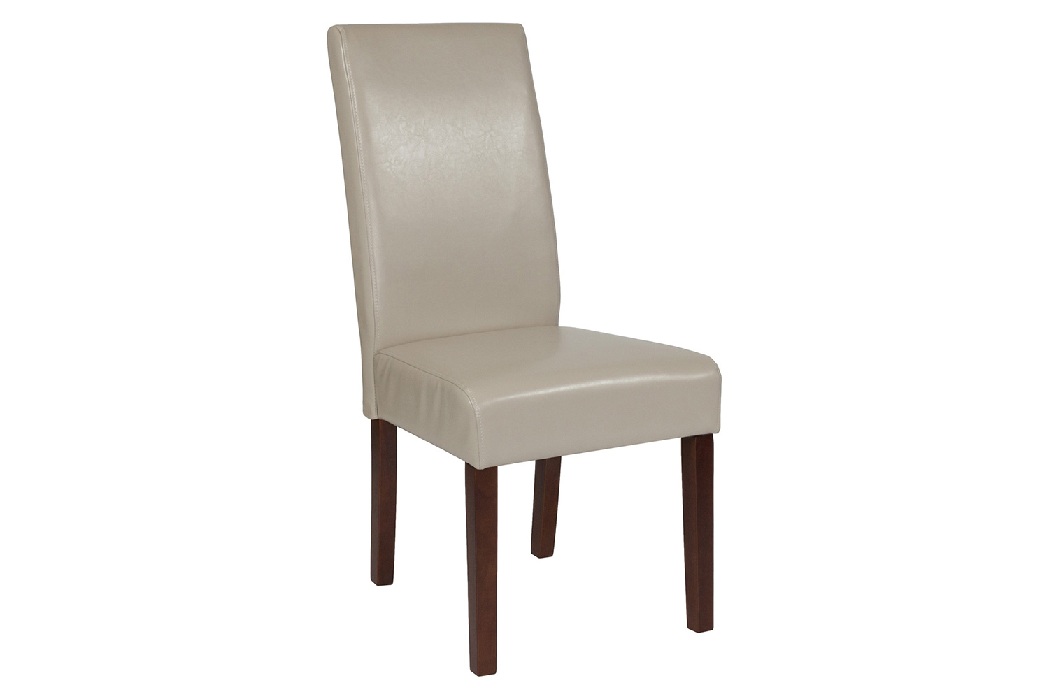 BLNK Greenwich Series LeatherSoft Upholstered Panel Back Mid-Century Parsons Dining Chair - Ivory