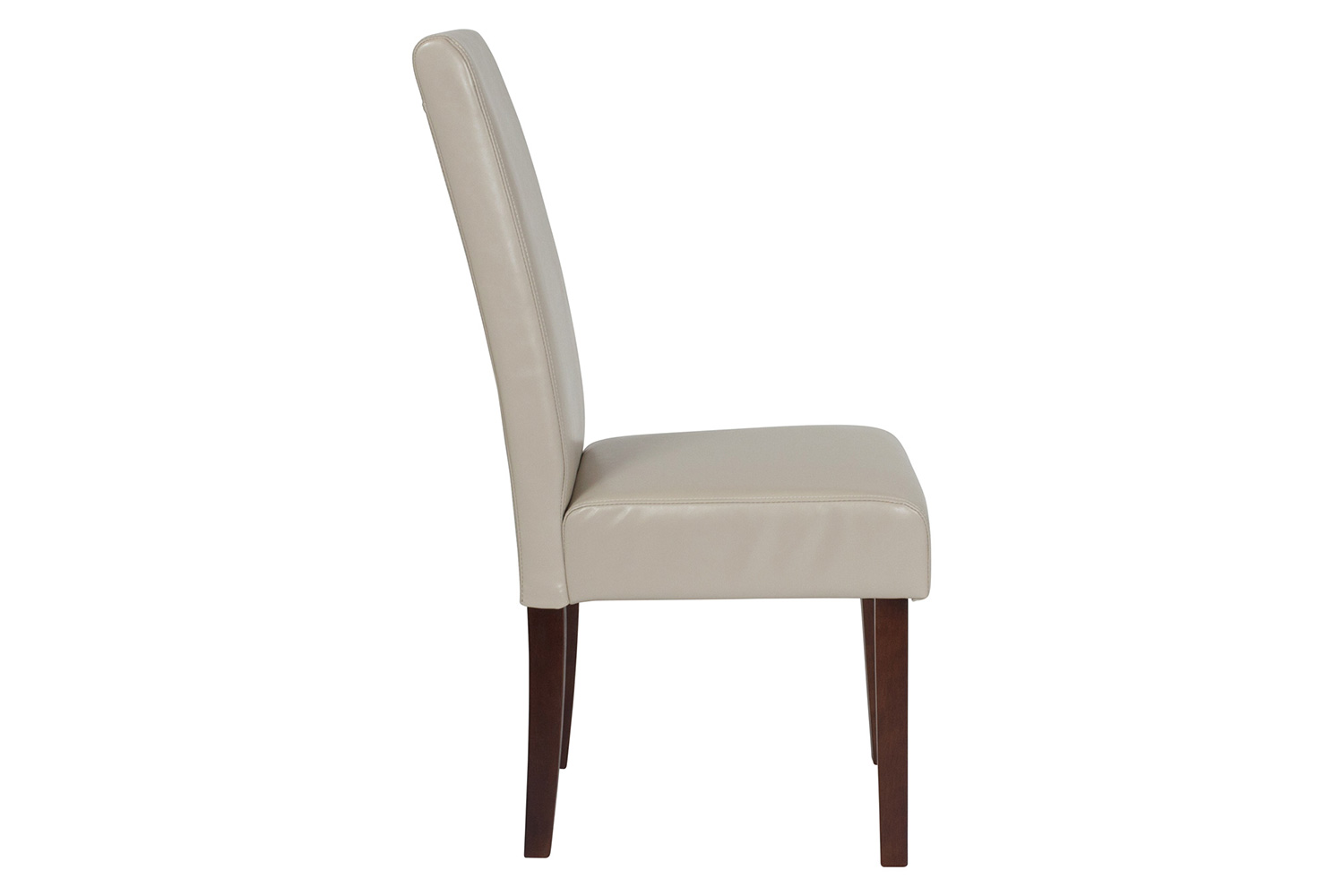 BLNK Greenwich Series LeatherSoft Upholstered Panel Back Mid-Century Parsons Dining Chair - Ivory