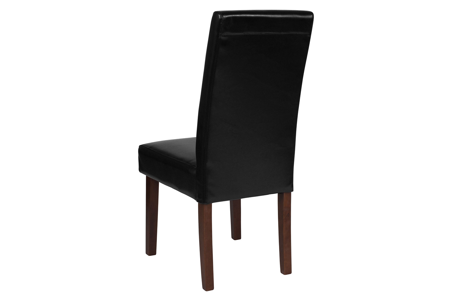 BLNK Greenwich Series LeatherSoft Upholstered Panel Back Mid-Century Parsons Dining Chair - Black