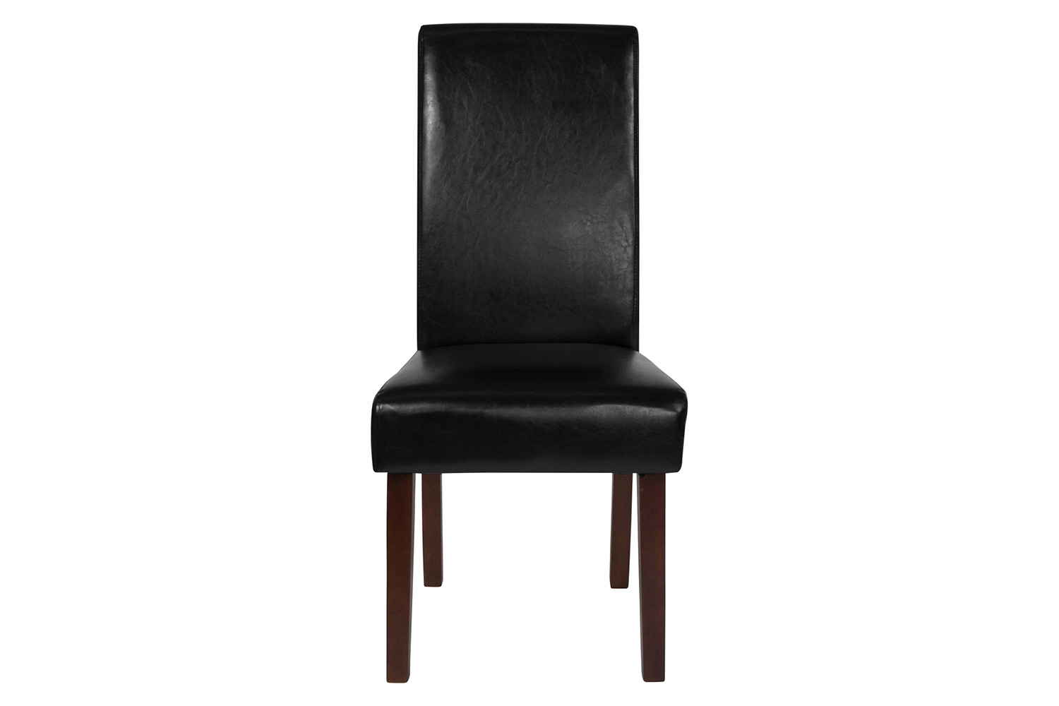 BLNK Greenwich Series LeatherSoft Upholstered Panel Back Mid-Century Parsons Dining Chair - Black