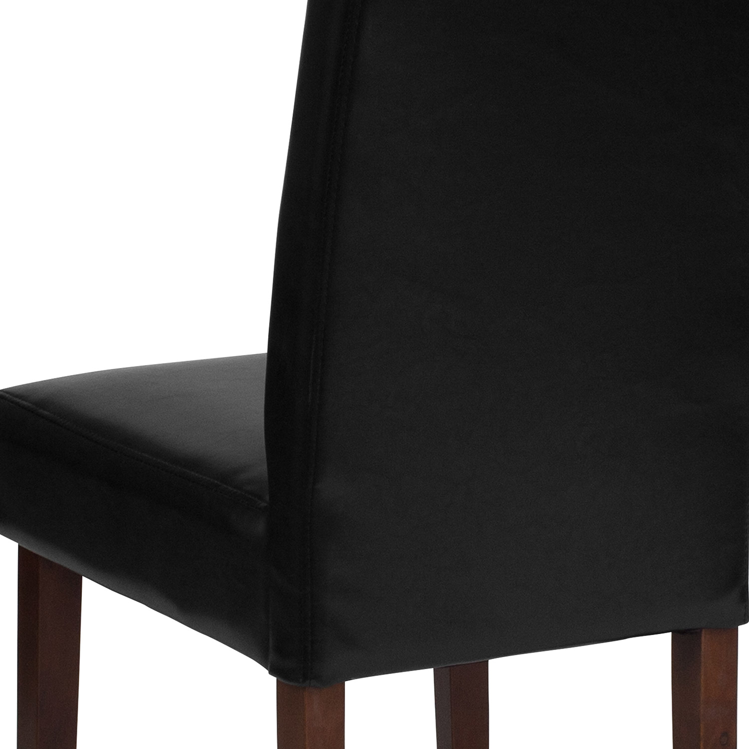 BLNK Greenwich Series LeatherSoft Upholstered Panel Back Mid-Century Parsons Dining Chair - Black