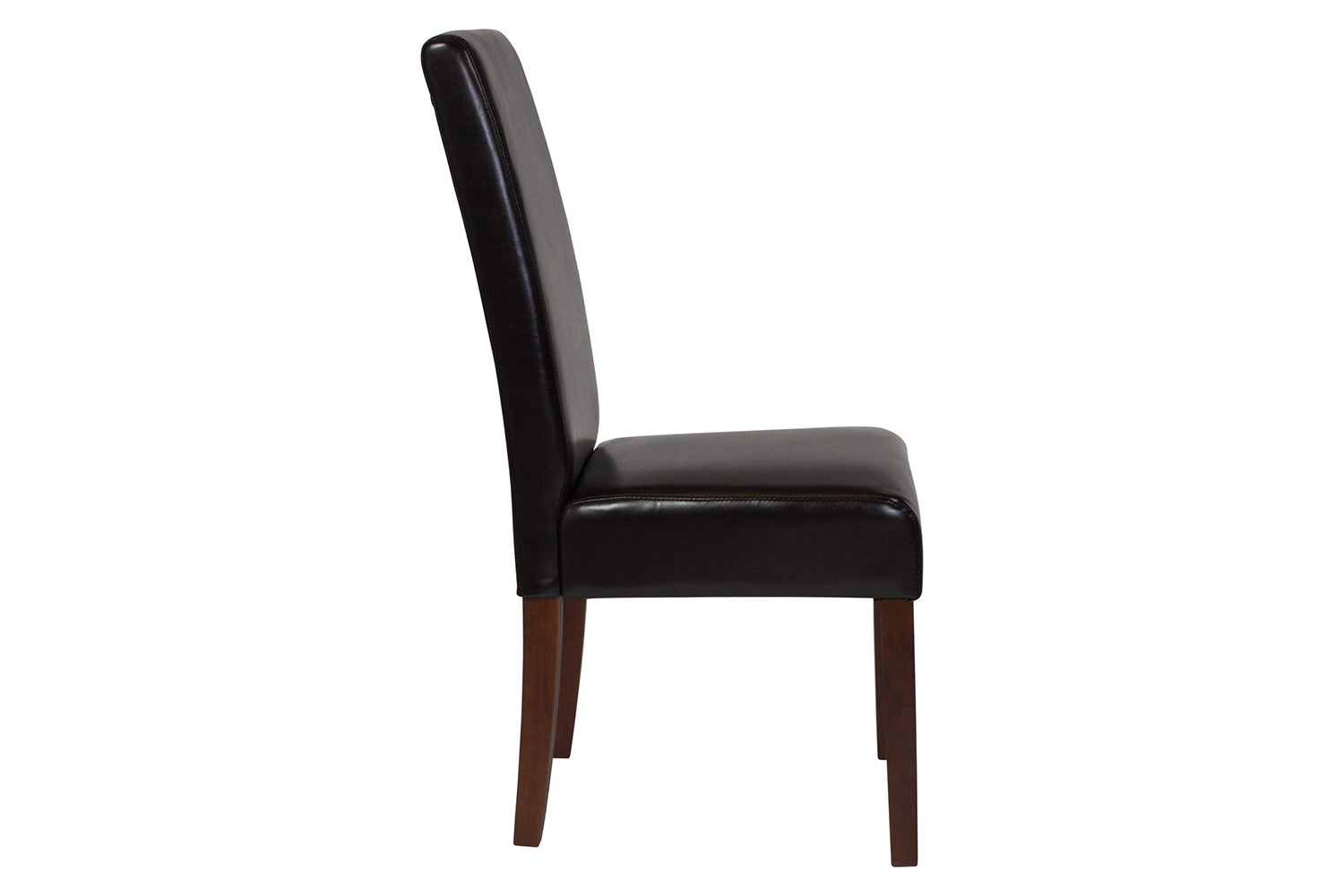 BLNK Greenwich Series LeatherSoft Upholstered Panel Back Mid-Century Parsons Dining Chair - Brown