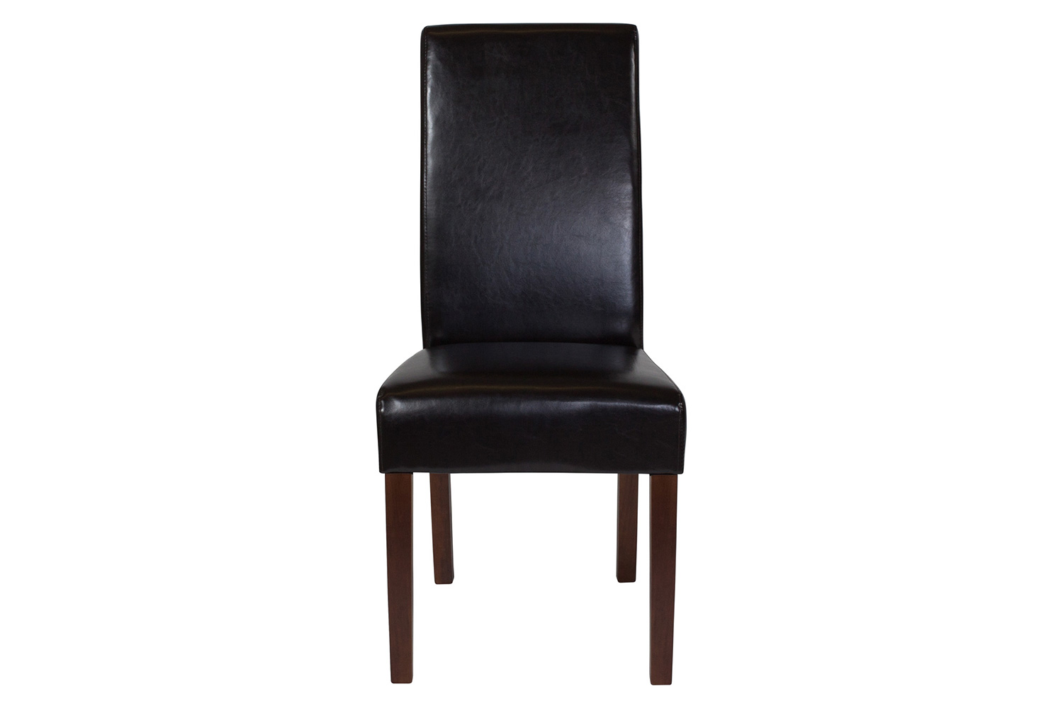 BLNK Greenwich Series LeatherSoft Upholstered Panel Back Mid-Century Parsons Dining Chair - Brown