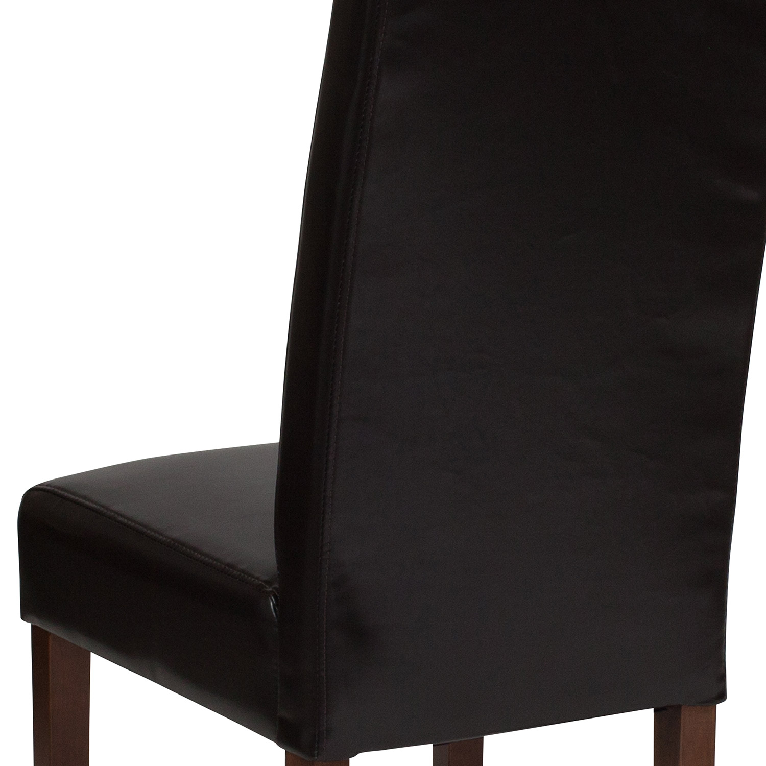 BLNK Greenwich Series LeatherSoft Upholstered Panel Back Mid-Century Parsons Dining Chair - Brown