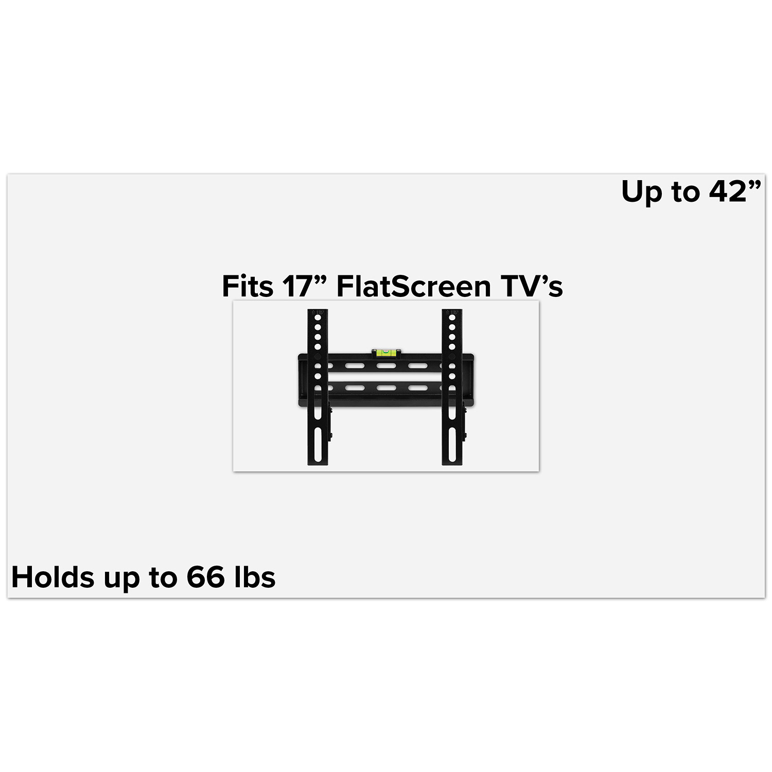 BLNK FLASH MOUNT Fixed TV Wall Mount with Built-In Level - fits TV's 17"- 42"