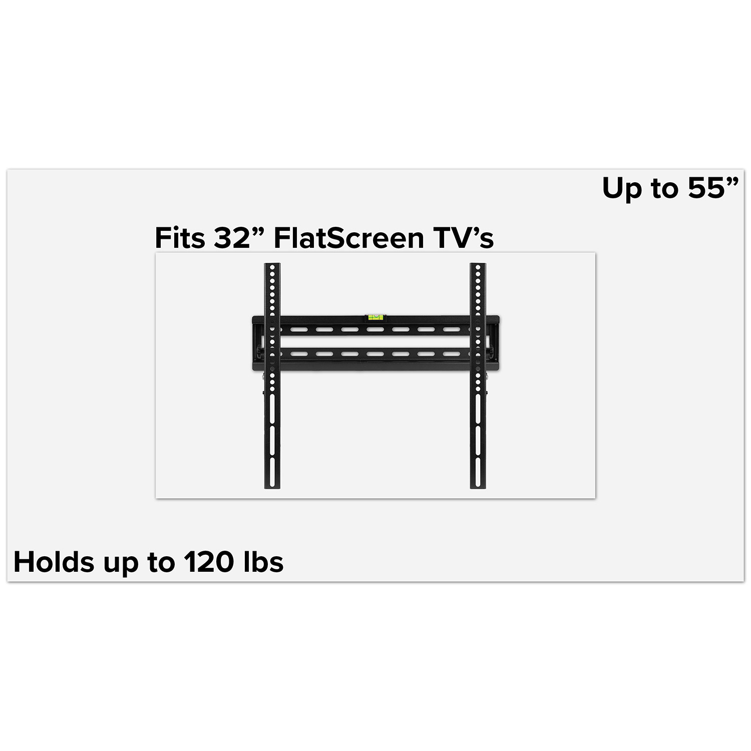 BLNK FLASH MOUNT Tilt TV Wall Mount with Built-In Level - fits TV's 32" - 55"