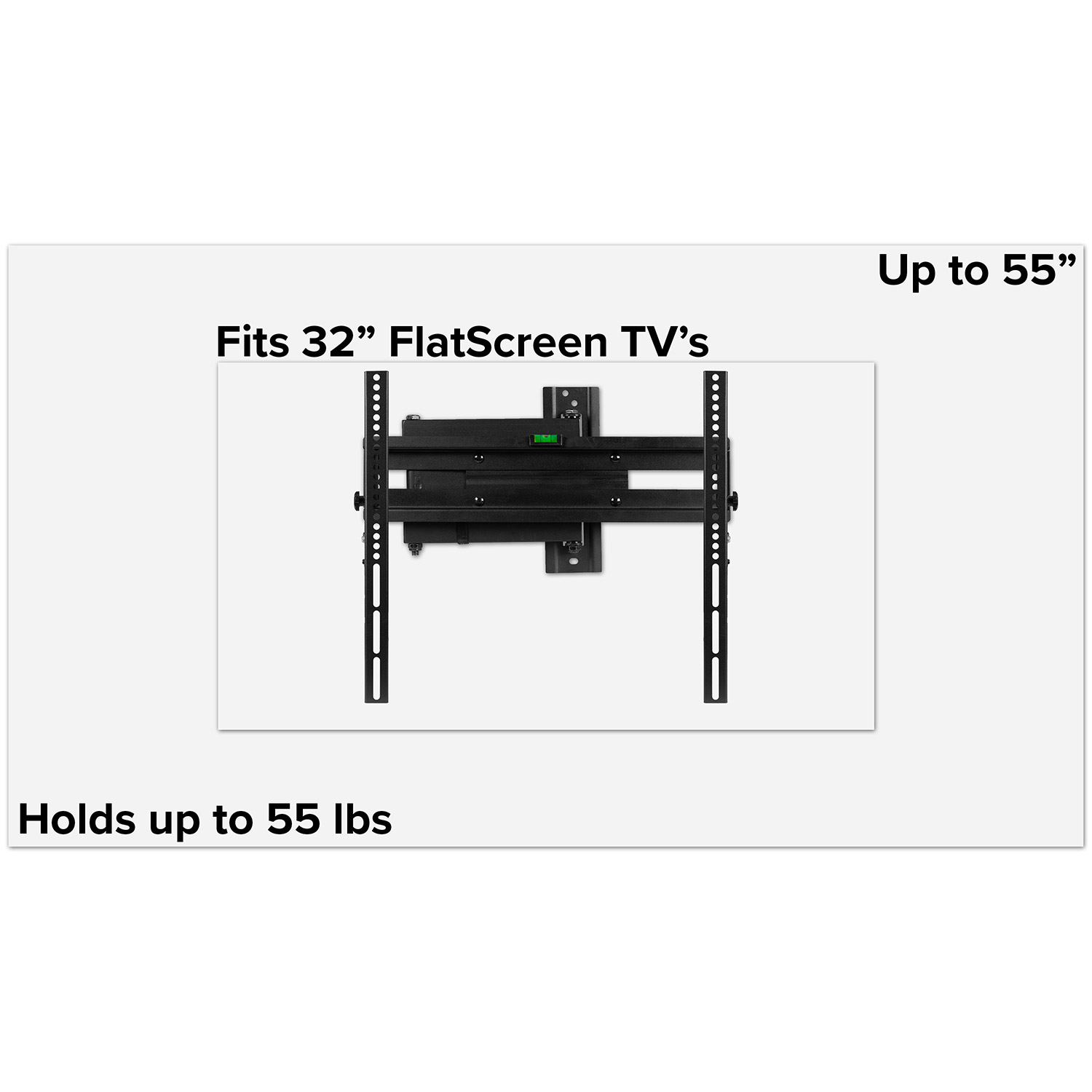 BLNK FLASH MOUNT Full Motion TV Wall Mount with Built-In Level - fits TV's 32" - 55"