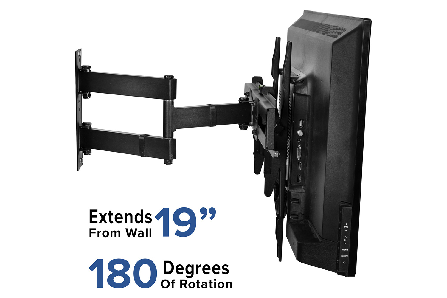 BLNK FLASH MOUNT Full Motion TV Wall Mount with Built-In Level - fits TV's 32" - 55"