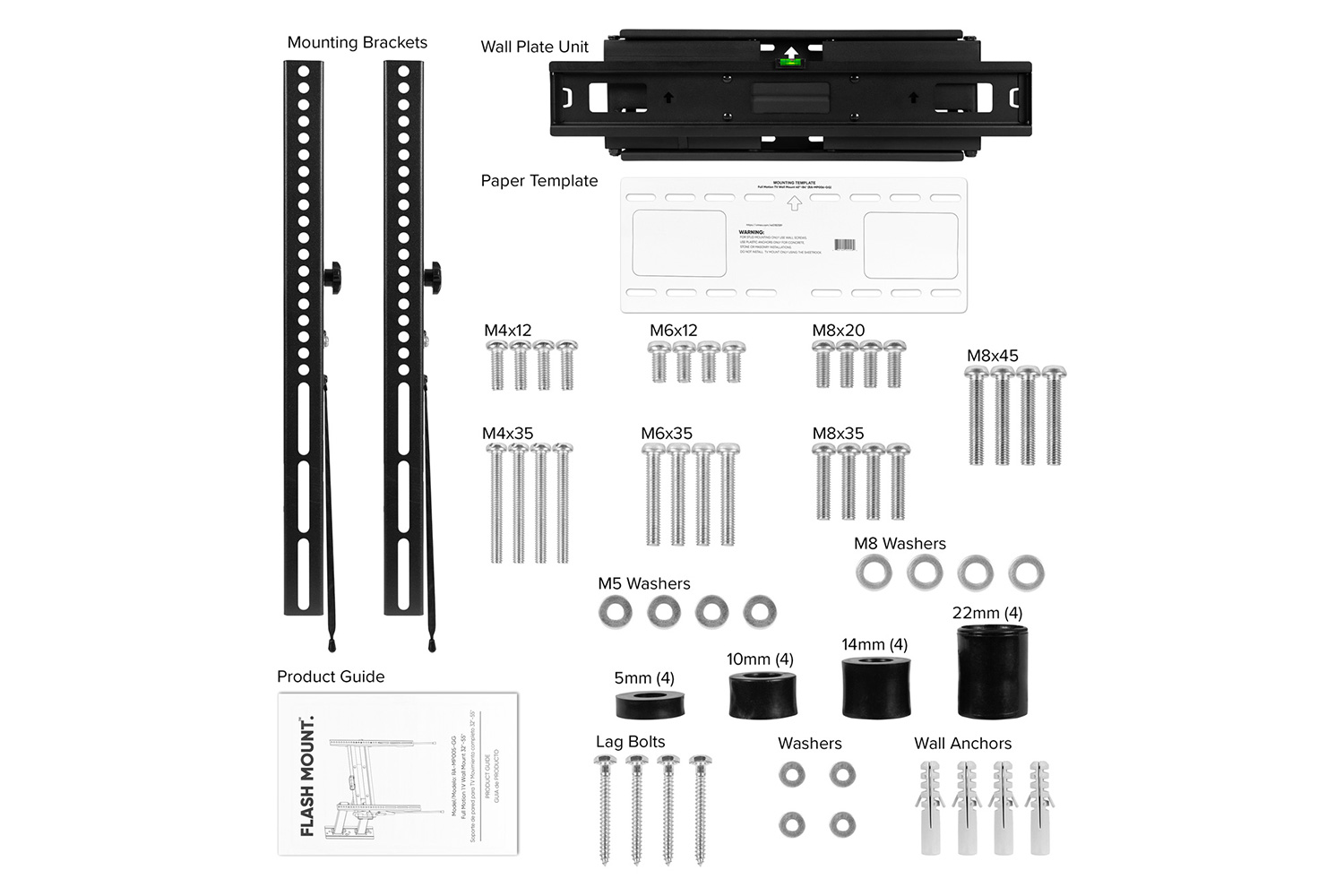 BLNK FLASH MOUNT Full Motion TV Wall Mount with Built-In Level - fits TV's 40" - 84"