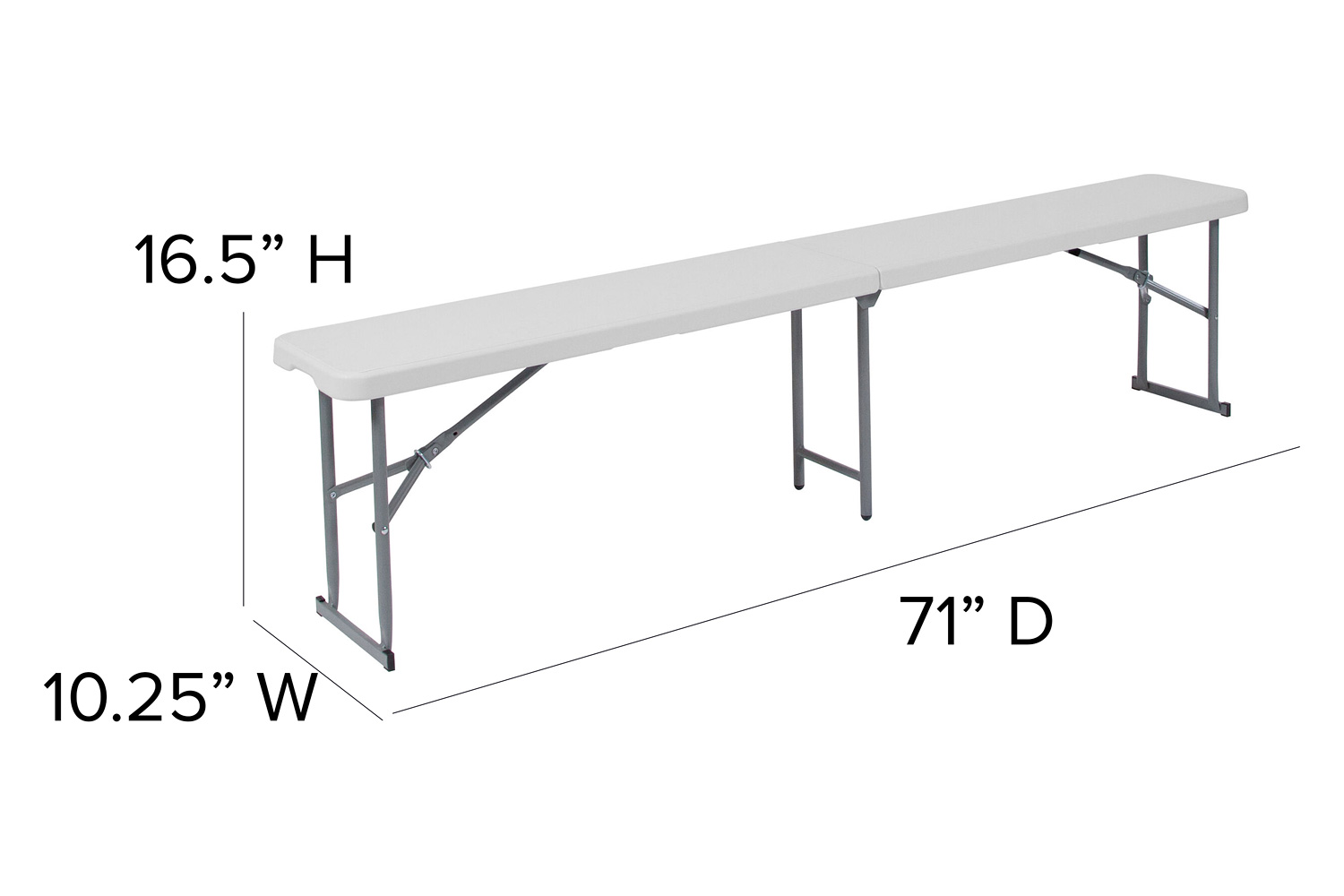 BLNK - Talbott Bi-Fold Granite White Plastic Bench with Carrying Handle