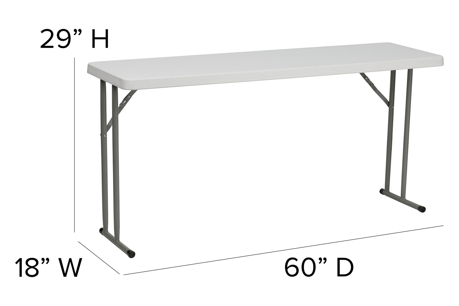 BLNK Granite White Plastic Folding Training Table - 5'L