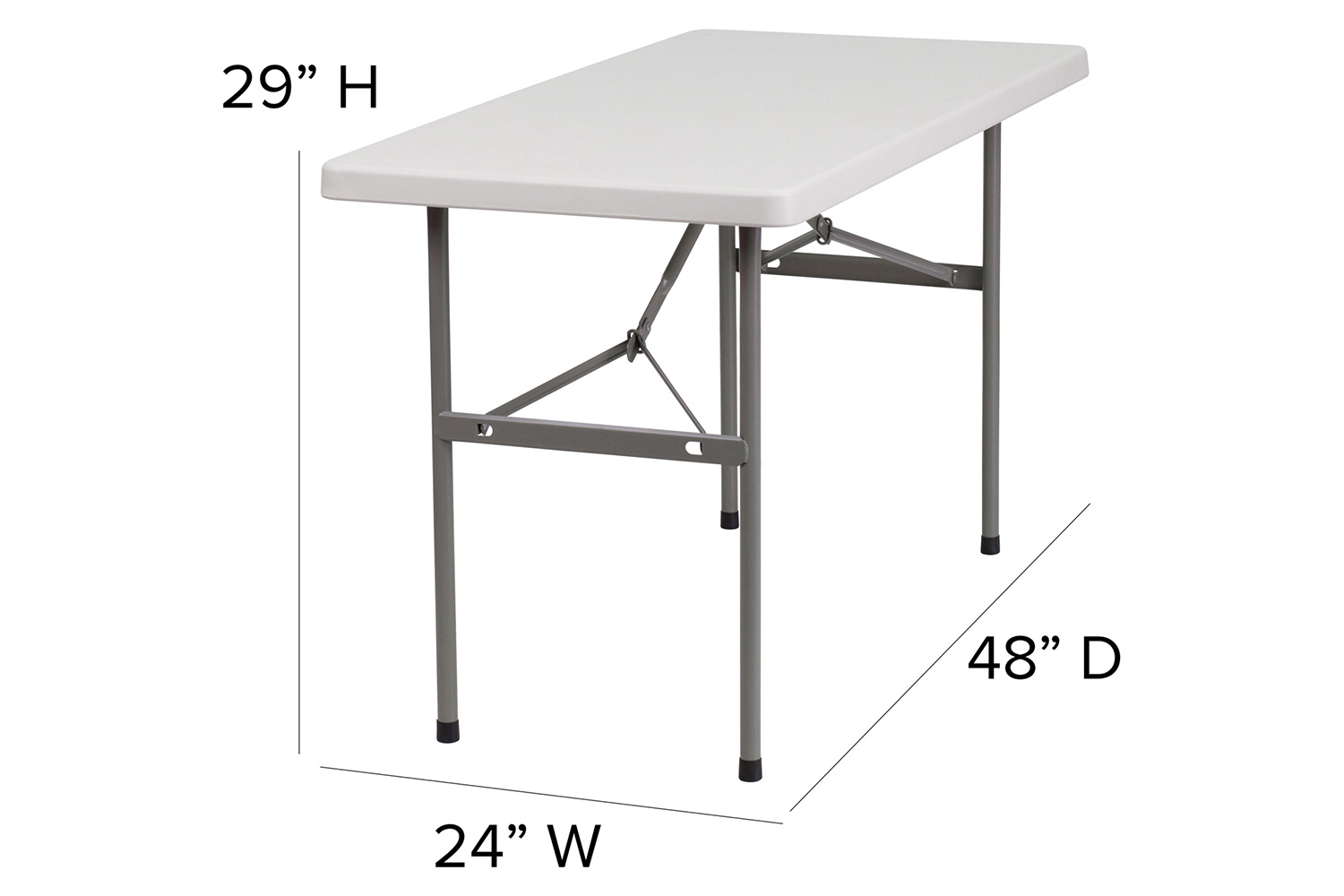 BLNK Granite White Plastic Folding Table - 4'L