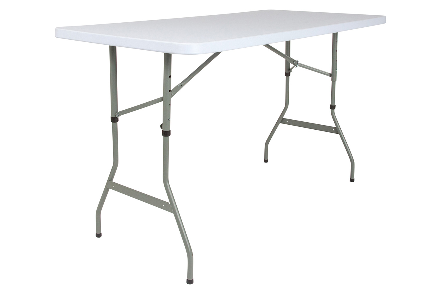 BLNK Granite White Plastic Height Adjustable Folding Table - 4.93'L