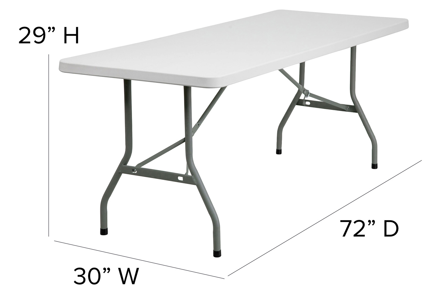 BLNK Granite White Plastic Folding Table - 6'L