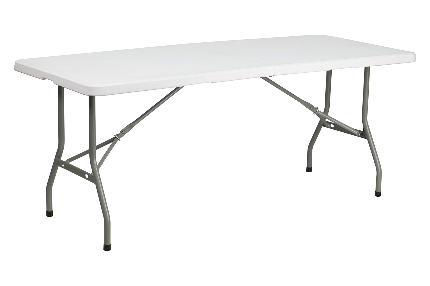 BLNK Granite White Plastic Bi-Fold Folding Table - 6'L