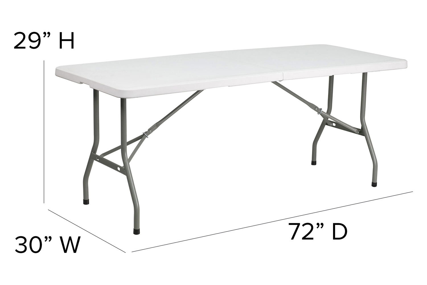 BLNK Granite White Plastic Bi-Fold Folding Table - 6'L