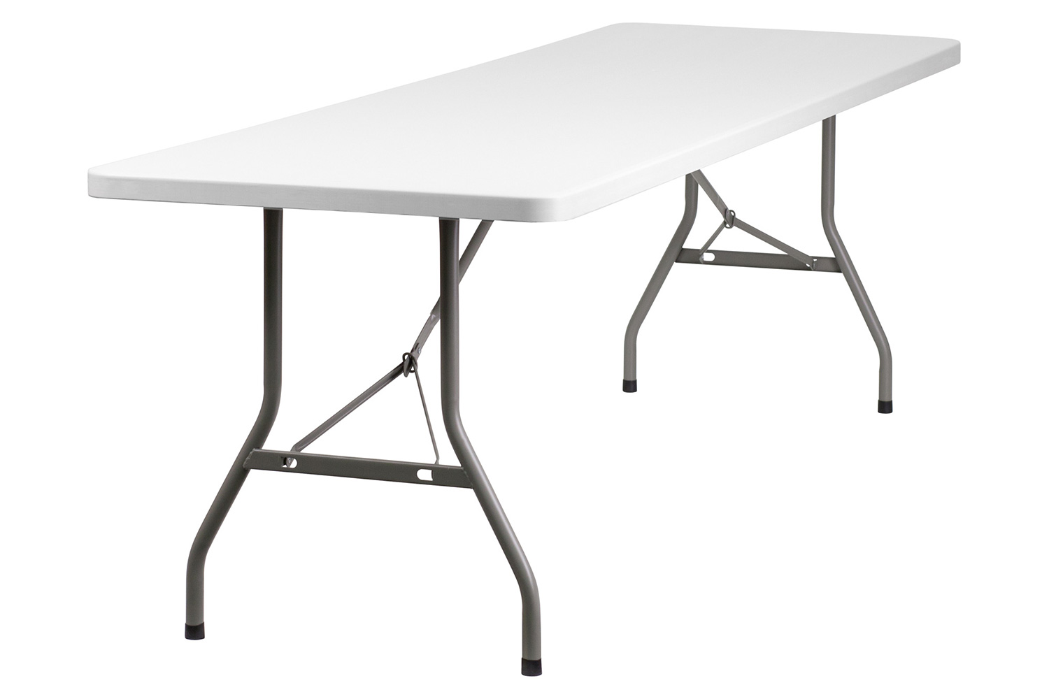 BLNK Granite White Plastic Folding Table - 8'L