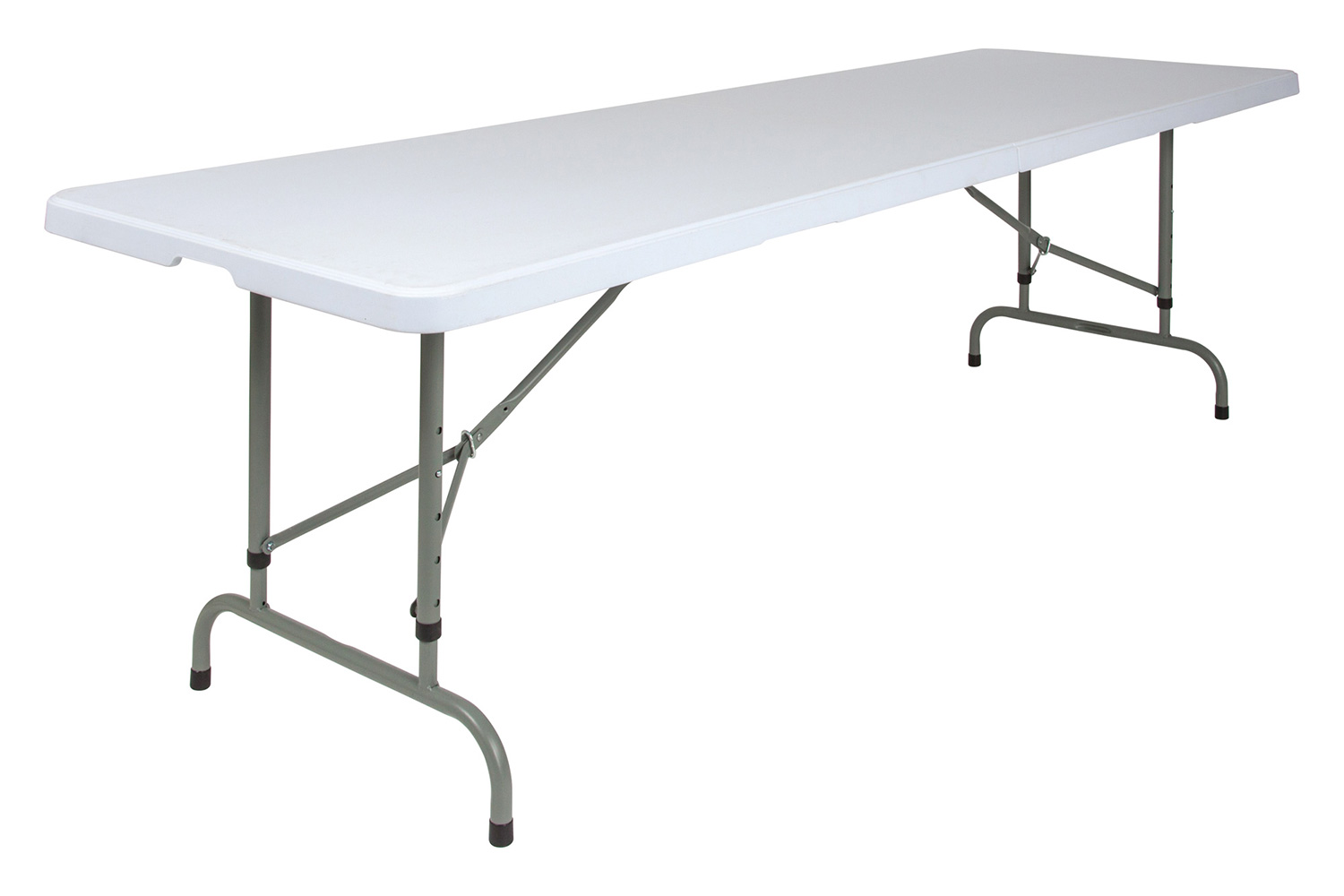 BLNK Granite White Plastic Height Adjustable Folding Table - 8'L