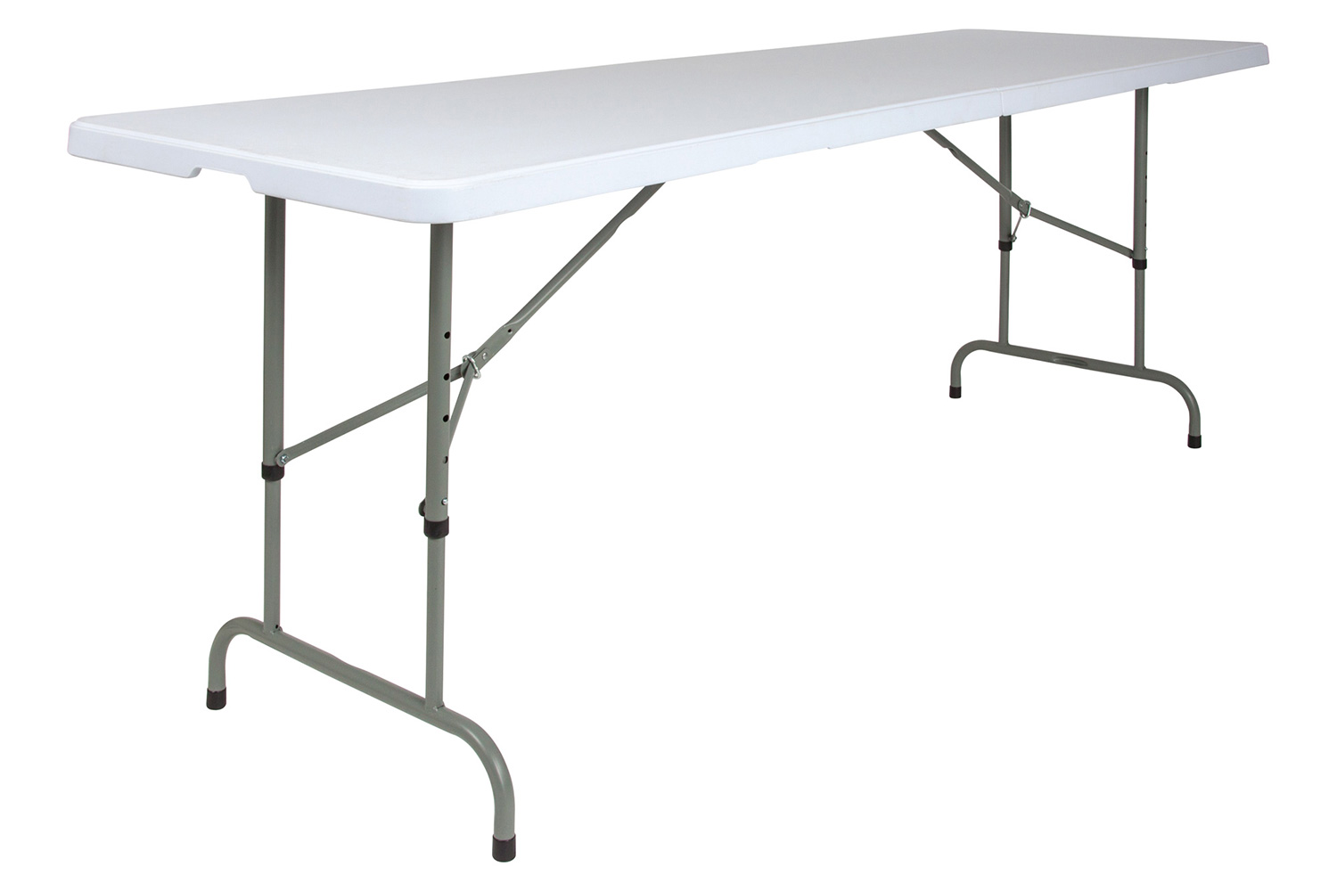 BLNK Granite White Plastic Height Adjustable Folding Table - 8'L