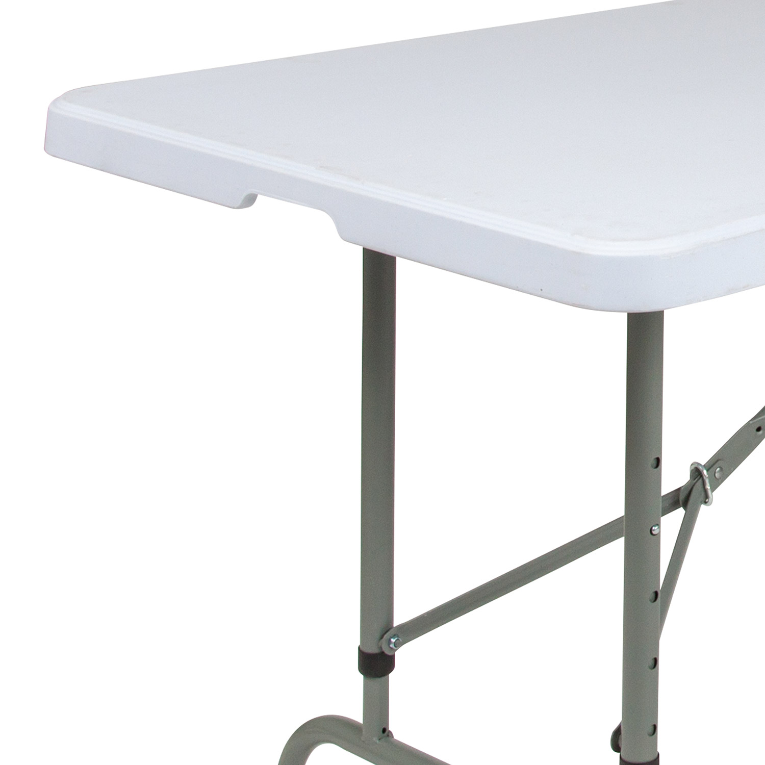 BLNK Granite White Plastic Height Adjustable Folding Table - 8'L