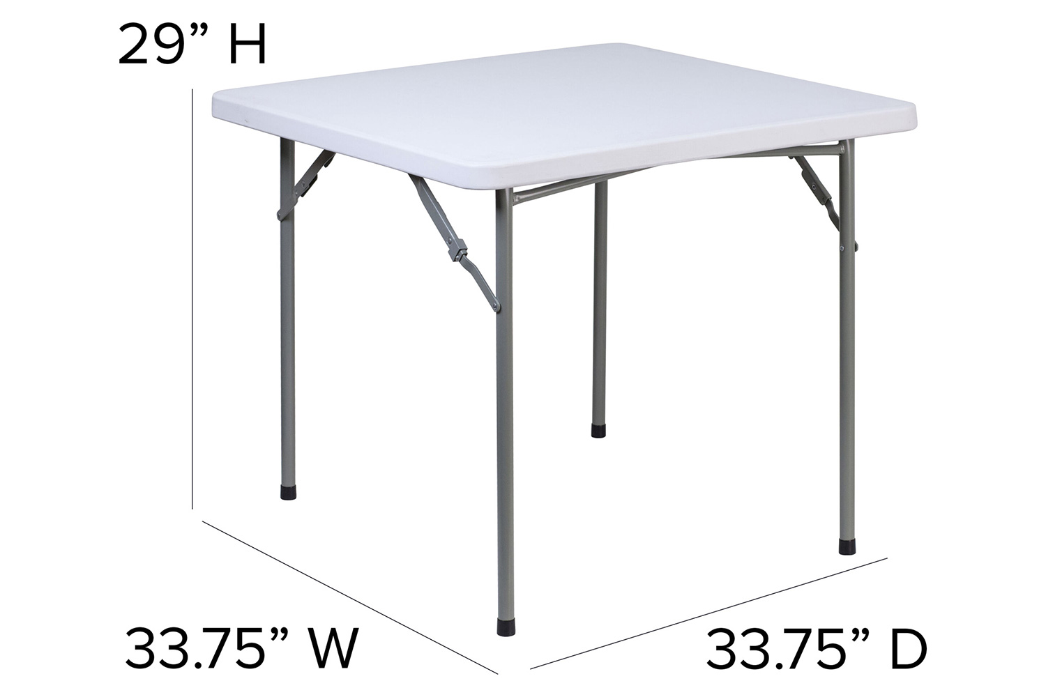 BLNK - Square Granite White Plastic Folding Table