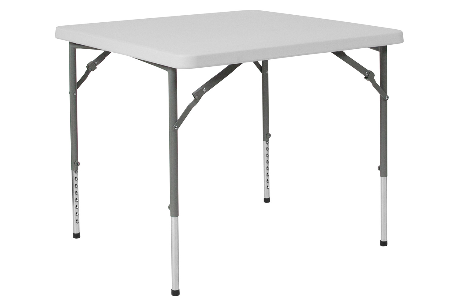 BLNK - Square Granite White Plastic Height Adjustable Folding Table