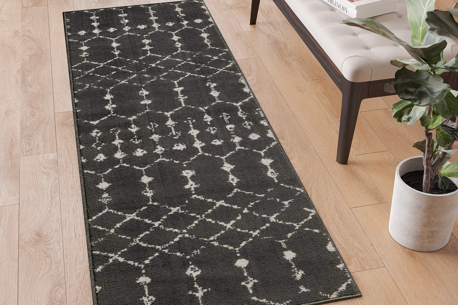 BLNK Beth Geometric Polyester Bohemian Low Pile Rug