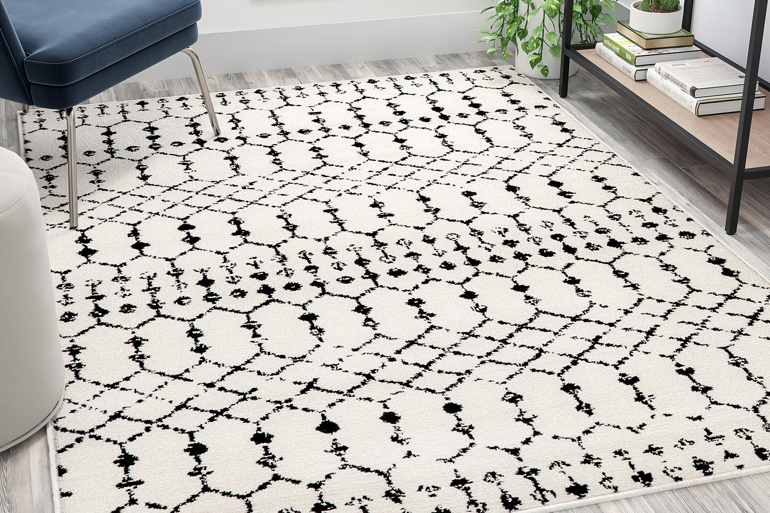 BLNK Beth Geometric Bohemian Low Pile Rug