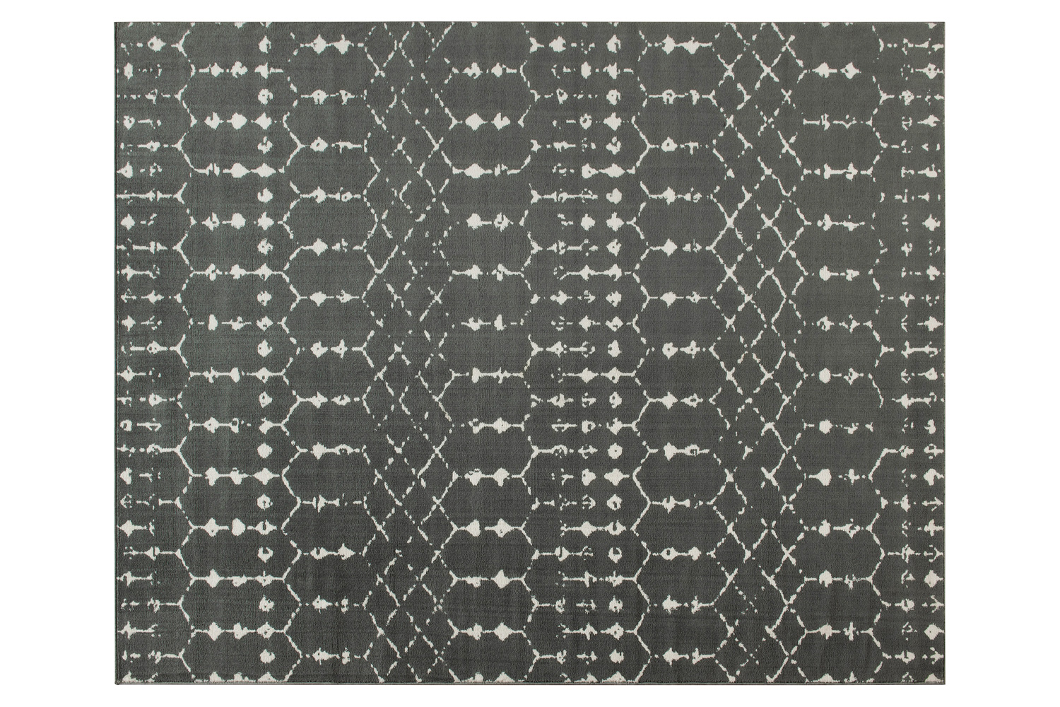 BLNK Beth Geometric Polyester Bohemian Low Pile Rug - Dark Gray/Ivory, 8'W x 10'L