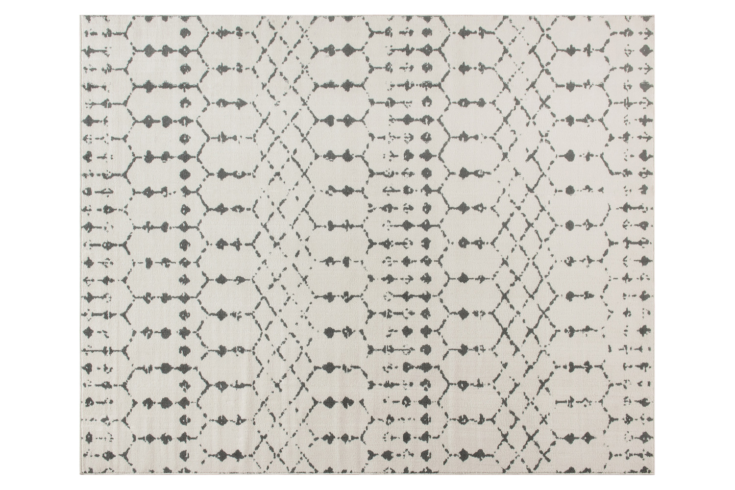 BLNK Beth Geometric Polyester Bohemian Low Pile Rug - Ivory/Gray, 8'W x 10'L