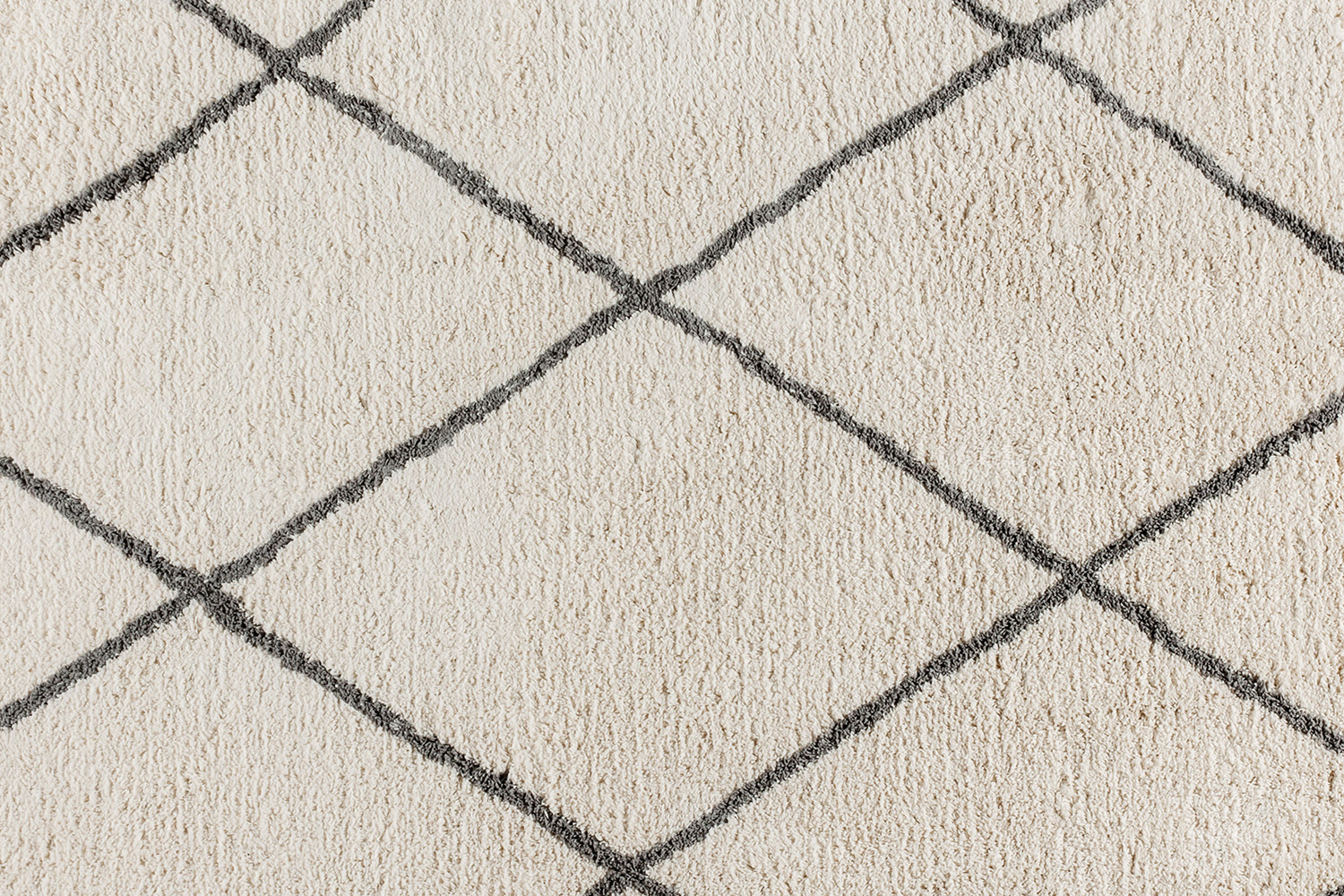 BLNK Roxy Shag Style Polyester Diamond Trellis Area Rug - Ivory/Gray, 8'W x 10'L