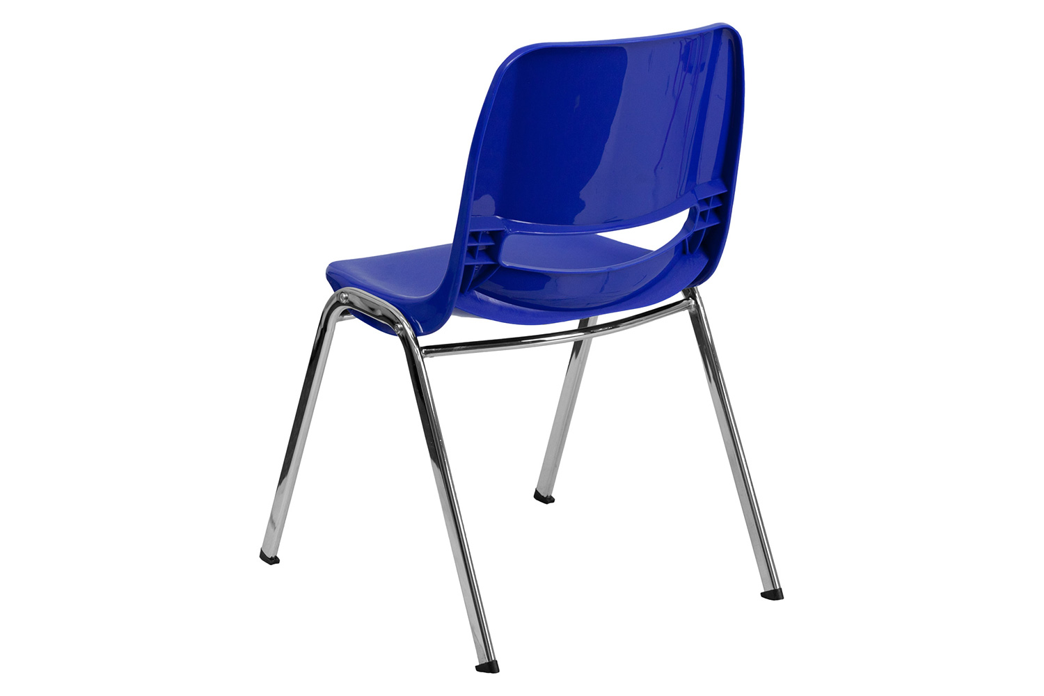 BLNK HERCULES Series Ergonomic Shell Stack Chair - Navy/Chrome, 14"H Seat