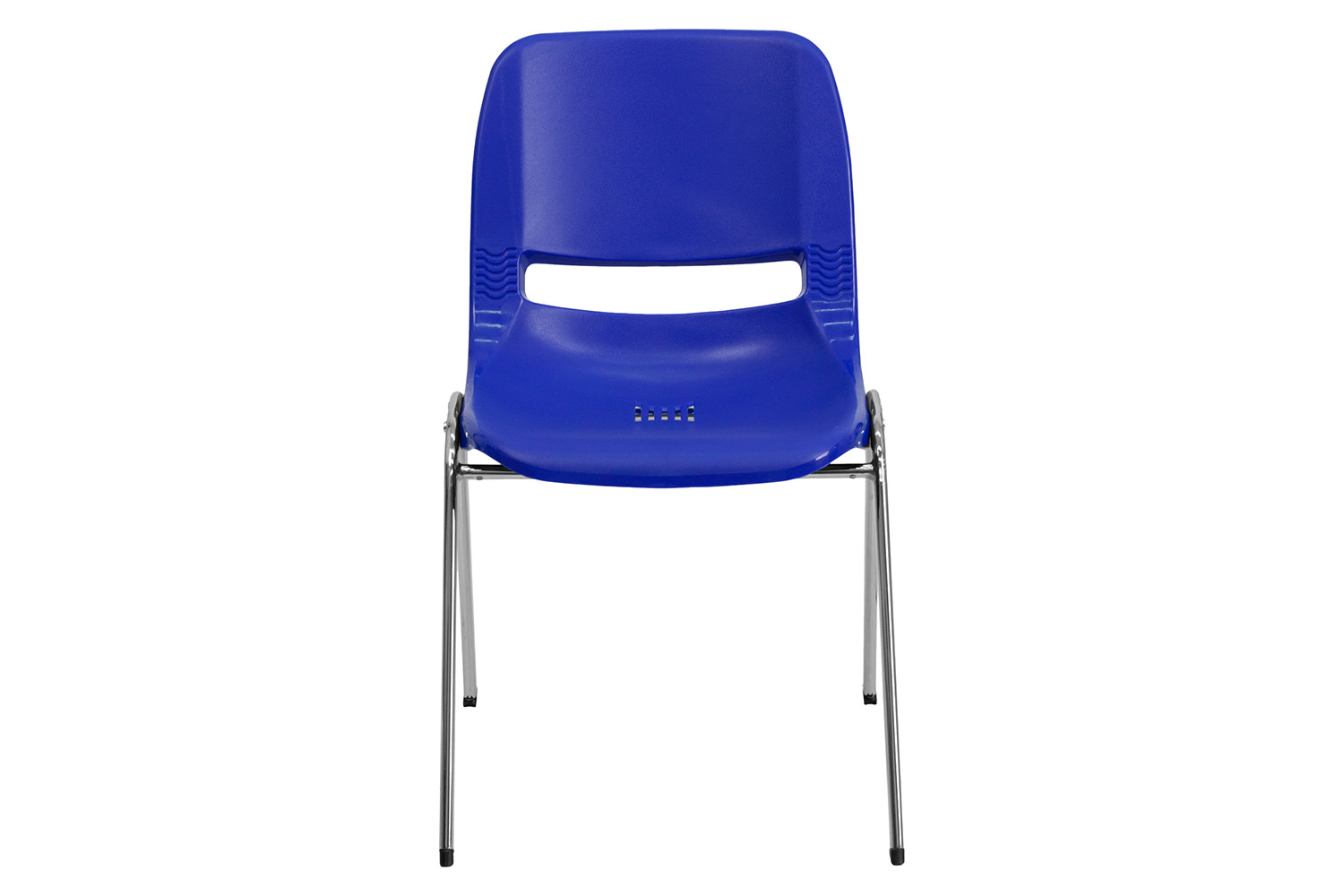 BLNK HERCULES Series Ergonomic Shell Stack Chair - Navy/Chrome, 14"H Seat