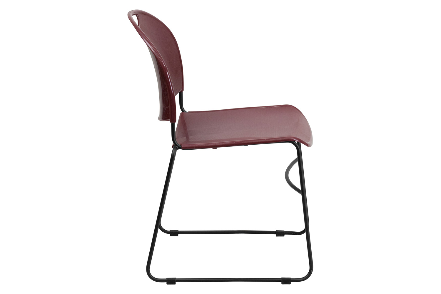 BLNK HERCULES Series Ultra-Compact Stack Chair with Black Powder Coated Frame - Burgundy