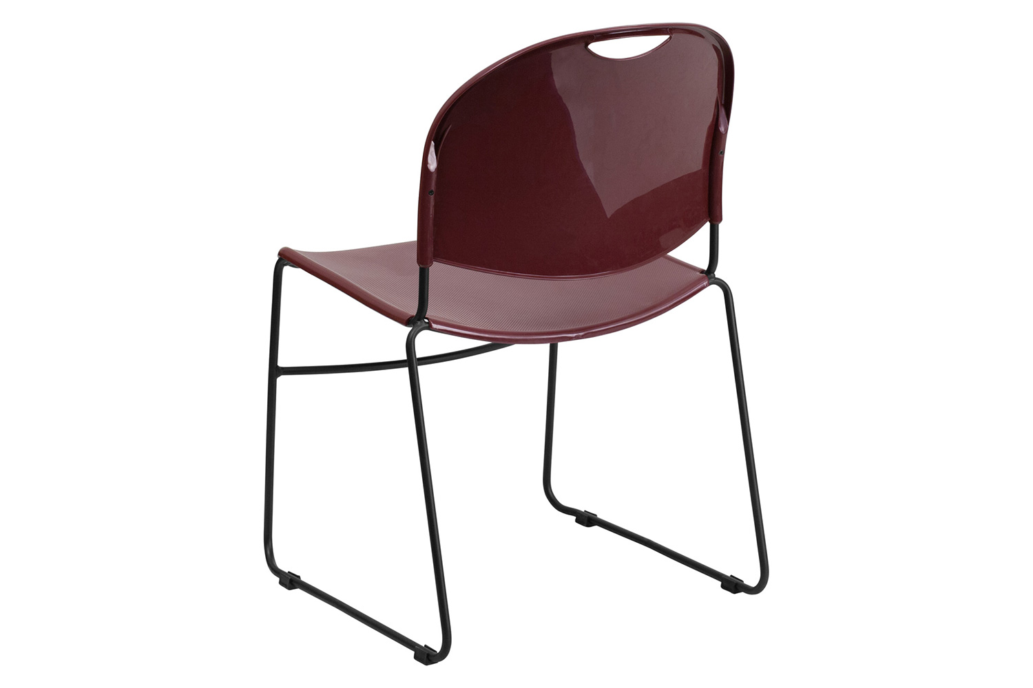 BLNK HERCULES Series Ultra-Compact Stack Chair with Black Powder Coated Frame - Burgundy