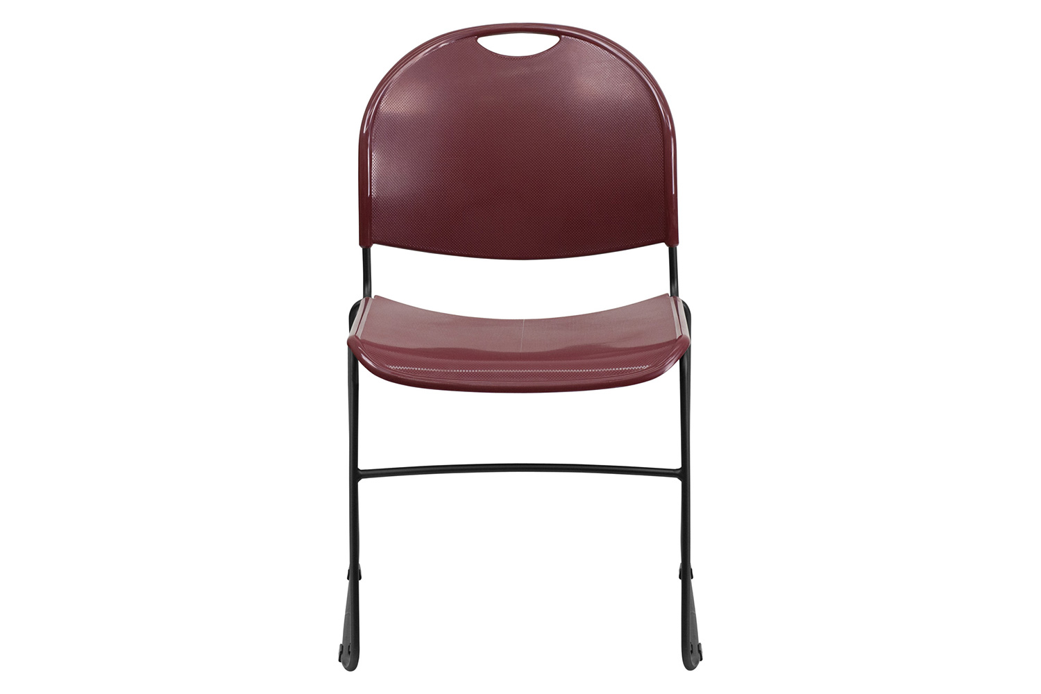 BLNK HERCULES Series Ultra-Compact Stack Chair with Black Powder Coated Frame - Burgundy