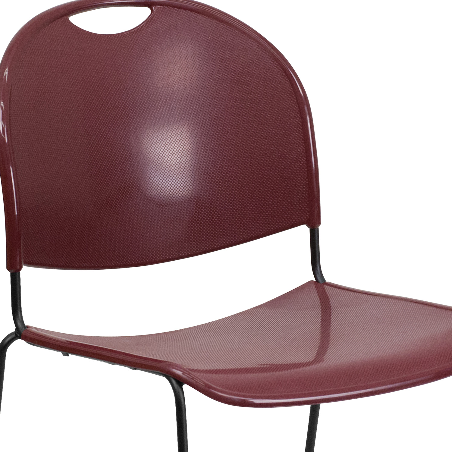 BLNK HERCULES Series Ultra-Compact Stack Chair with Black Powder Coated Frame - Burgundy