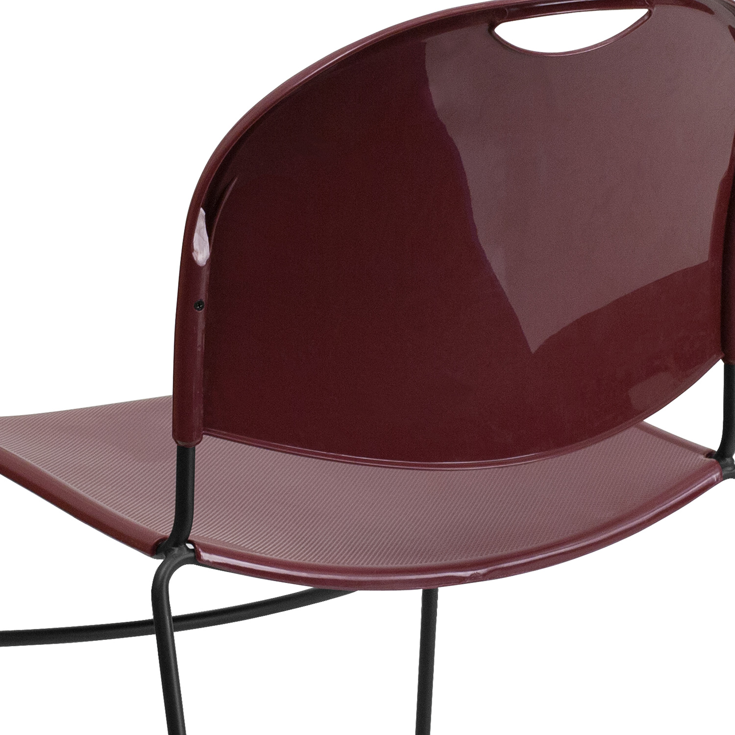 BLNK HERCULES Series Ultra-Compact Stack Chair with Black Powder Coated Frame - Burgundy